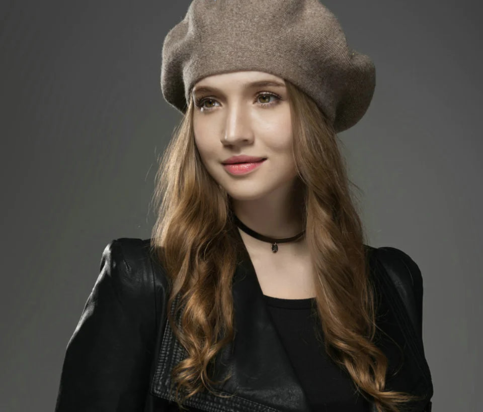 Chic Wool Rhinestone Beret