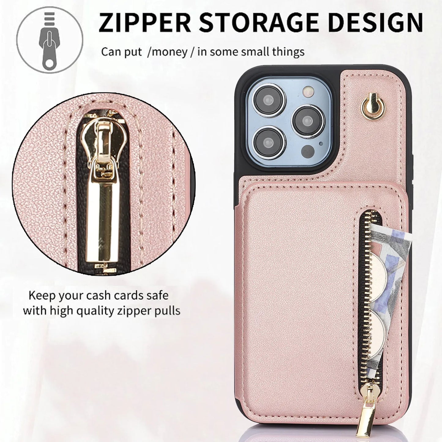 Crossbody Zip Wallet iPhone Case