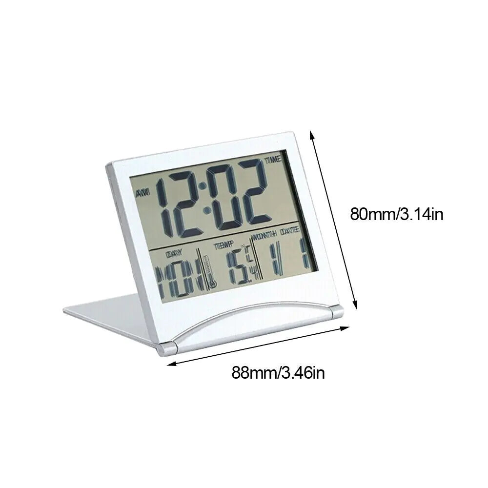 Portable LCD Travel Clock with Temperature