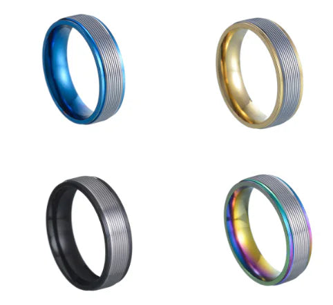 Men's Multi-Color 6mm Titanium Band