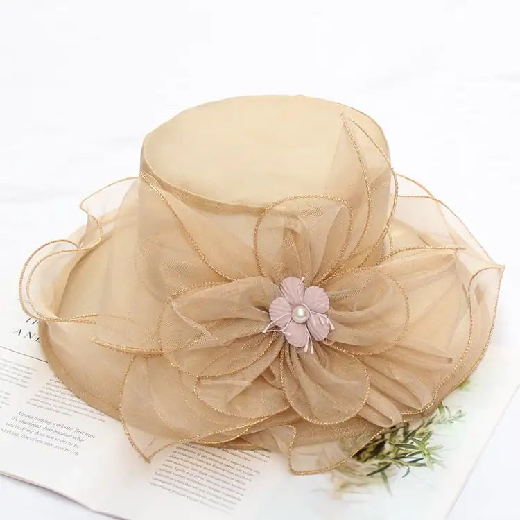Ladies' Floral Wide Brim Sun Hat