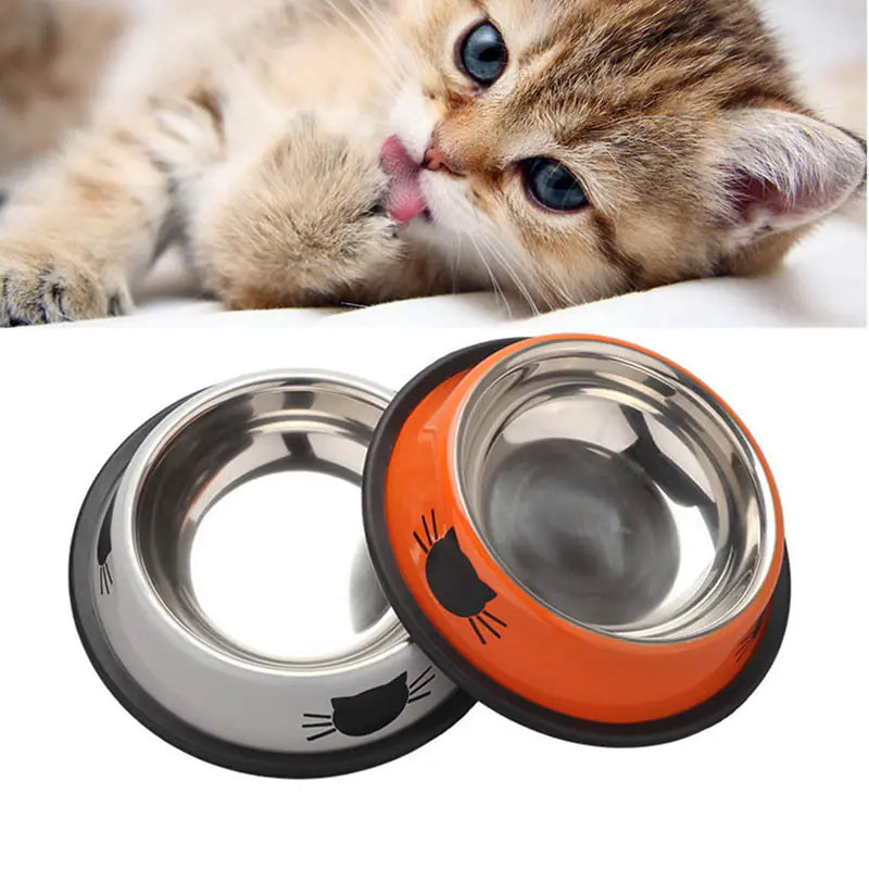 Stainless Steel Non-Slip Pet Bowl for Cats and Dogs