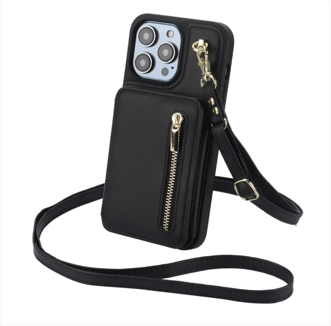 Crossbody Zip Wallet iPhone Case
