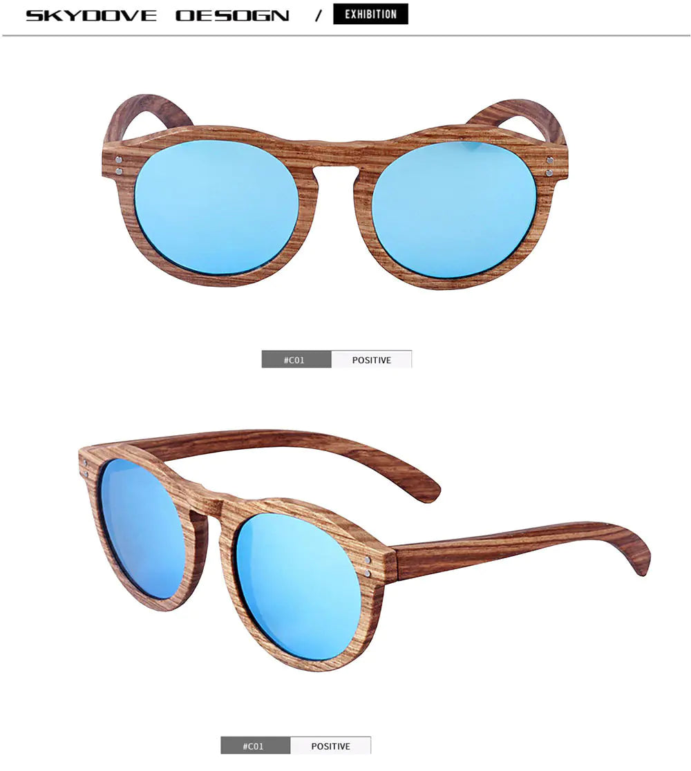 EcoChic Bamboo Wood Sunglasses
