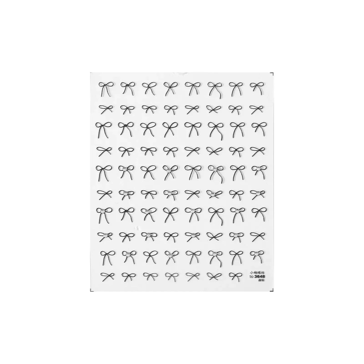 Elegant Crystal Bow Nail Decals