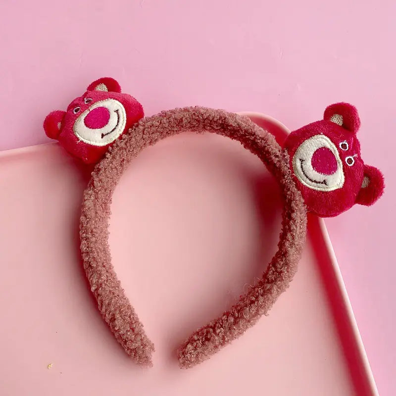 Chic Strawberry Bear Plush Headband