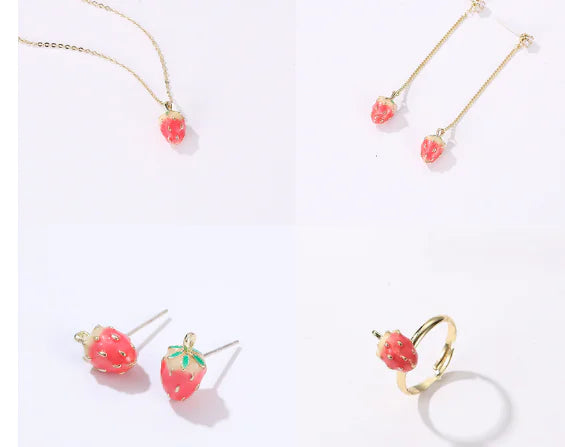 Strawberry Necklace for Girls - Chic Minimalist Design
