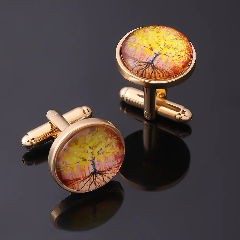 Men's Timeless Tree of Life Gemstone Cufflinks