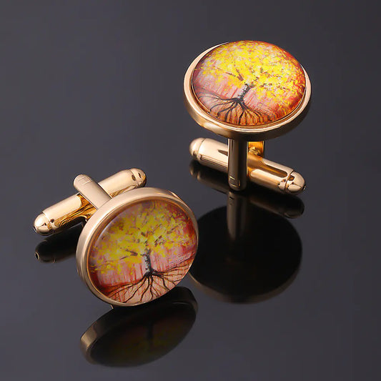 Men's Timeless Tree of Life Gemstone Cufflinks