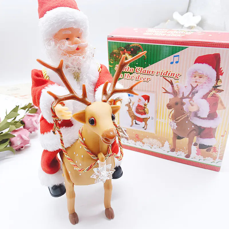 Santa's Holiday Reindeer Ride Decor