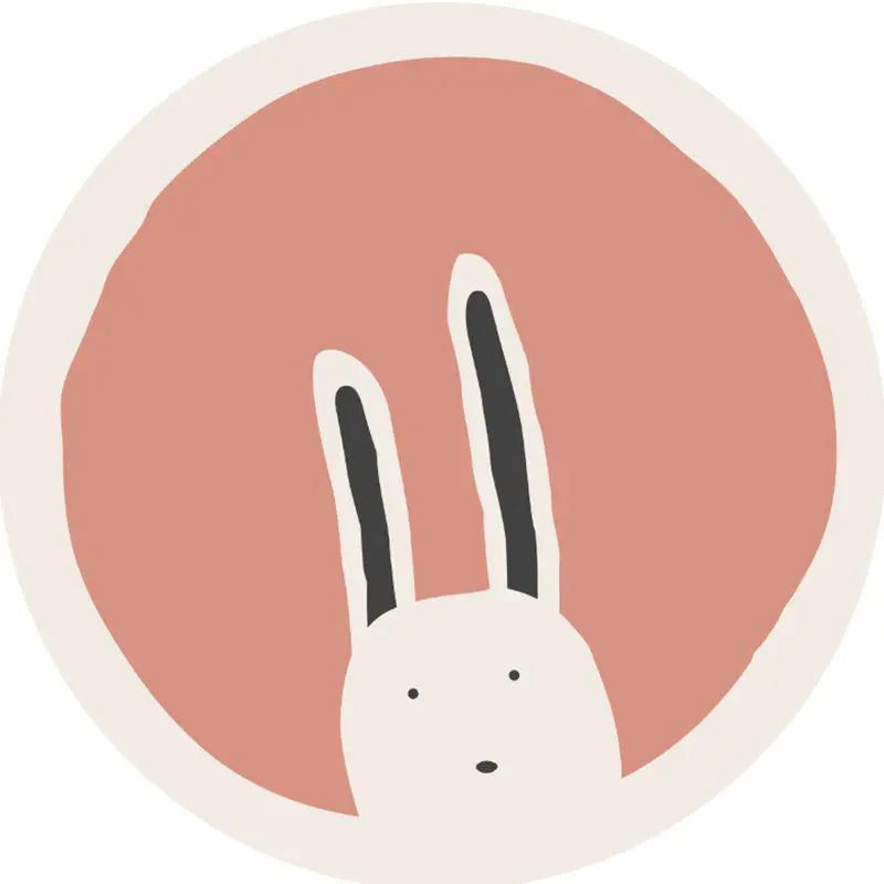 Plush Cartoon Style Round Rug