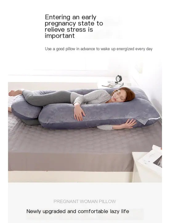 Velvet J-Shape Maternity Pillow