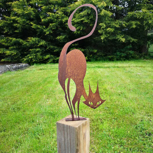 Rustic Iron Cat Fence Topper