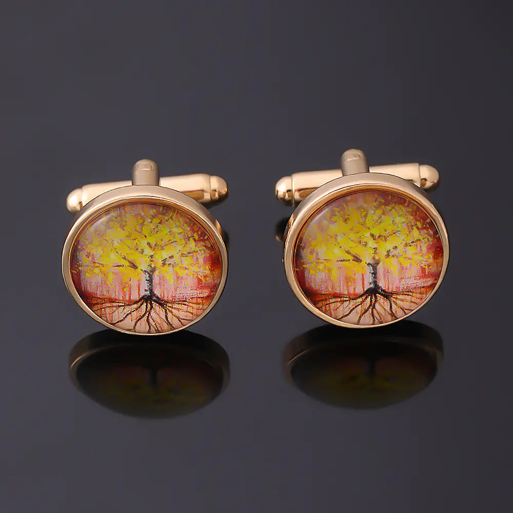 Men's Timeless Tree of Life Gemstone Cufflinks
