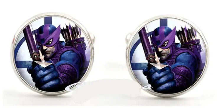 Men's Elegant Black Suit Cufflinks with Gemstones