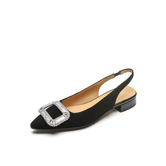 Chic Rhinestone Buckle Sandals