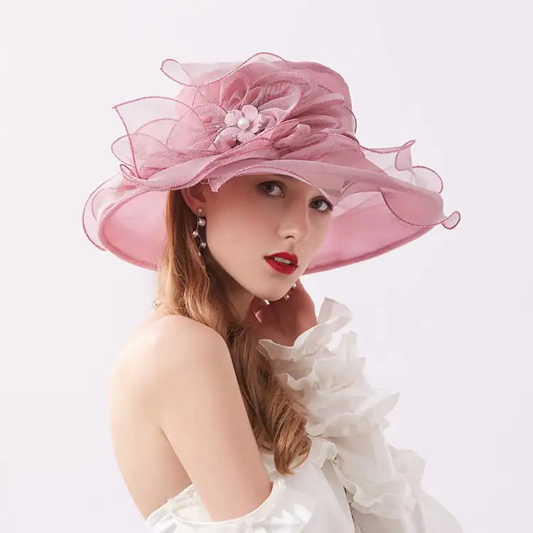 Ladies' Floral Wide Brim Sun Hat