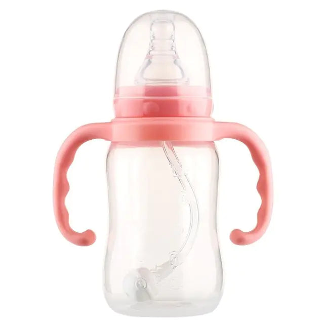 Newborn Baby Bottles with Handheld Plastic Design