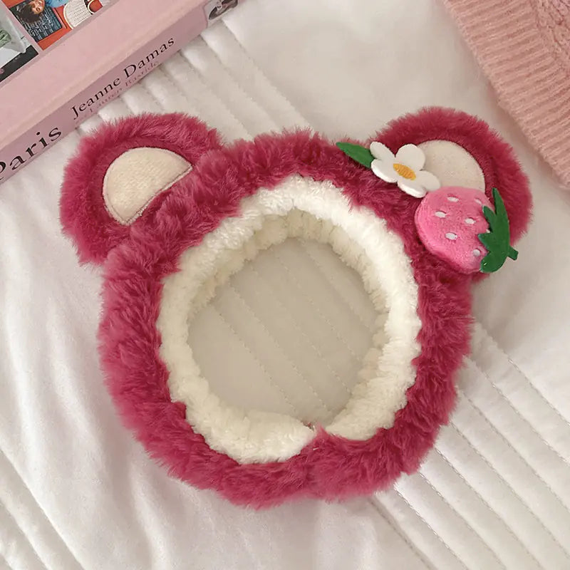 Chic Strawberry Bear Plush Headband