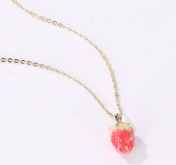 Strawberry Necklace for Girls - Chic Minimalist Design