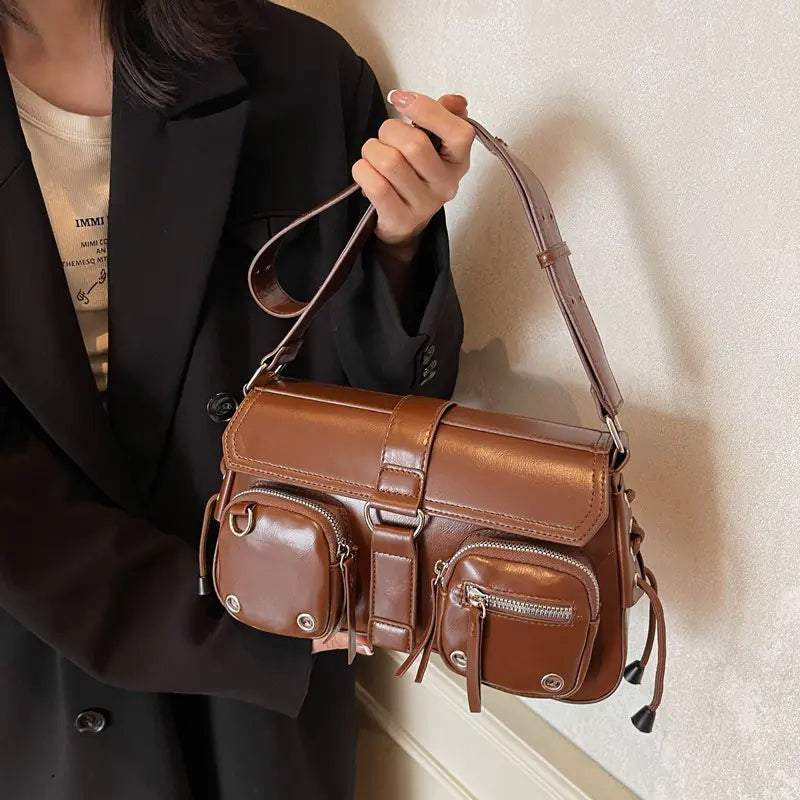 Chic Textured City Shoulder Bag