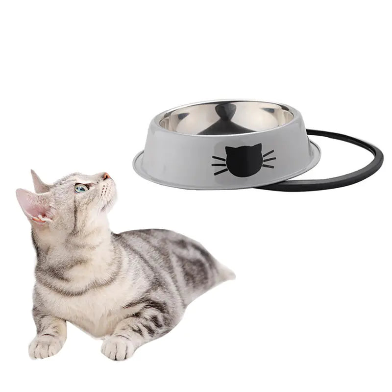 Stainless Steel Non-Slip Pet Bowl for Cats and Dogs