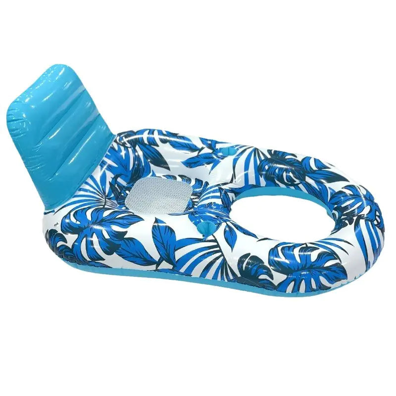 AquaLeaf Inflatable Lounger with Drink Dock