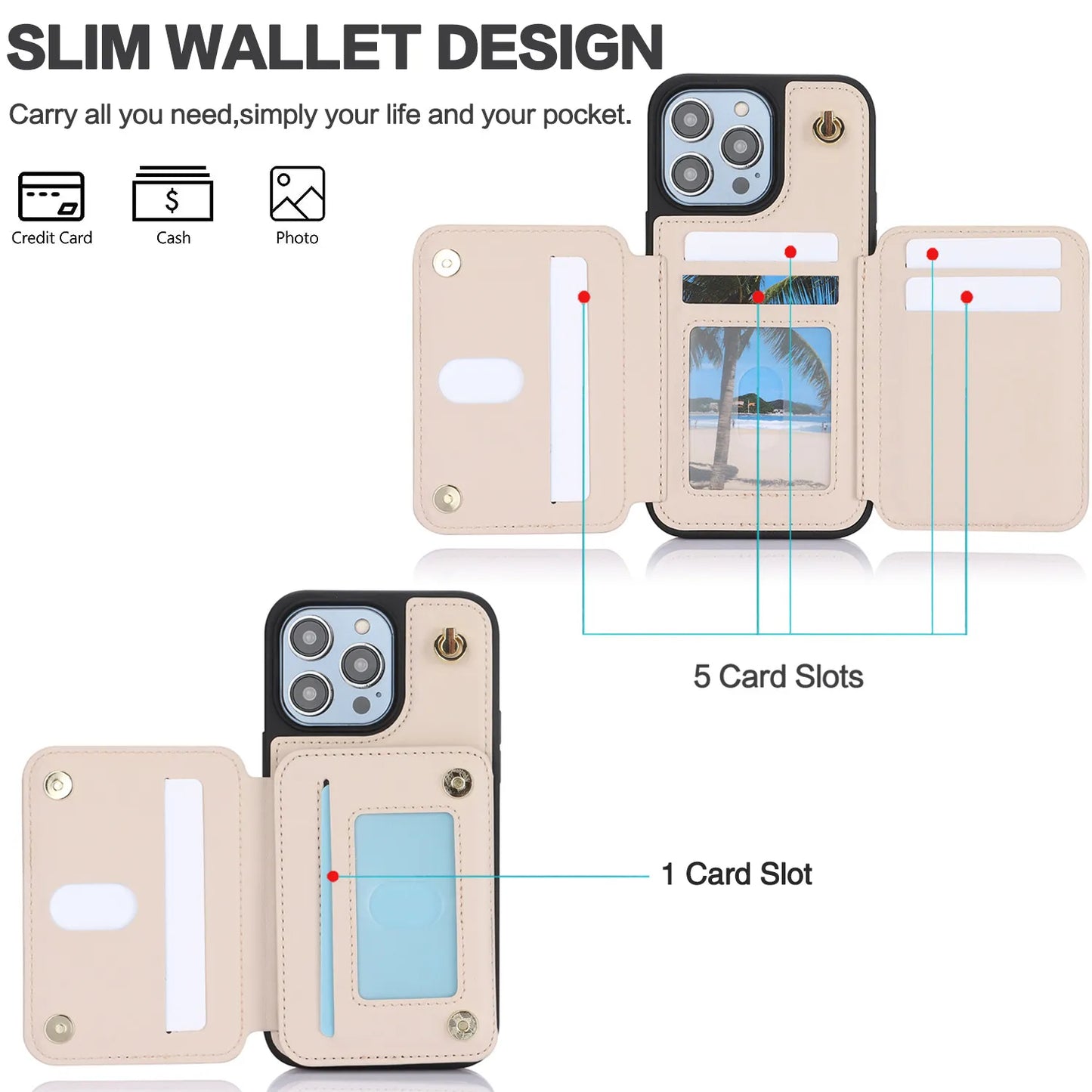 Crossbody Zip Wallet iPhone Case