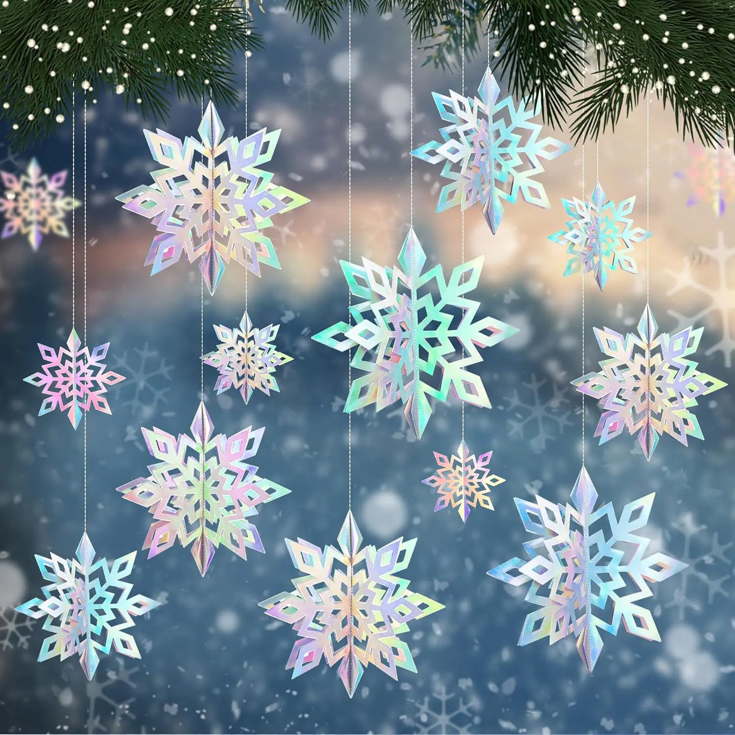 Festive Snowflake Party Ornaments