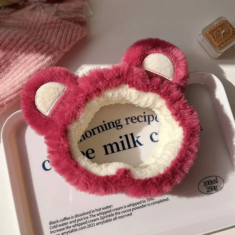 Chic Strawberry Bear Plush Headband