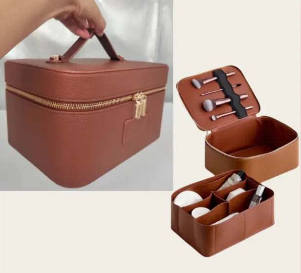 Luxury Leather Makeup Pouch
