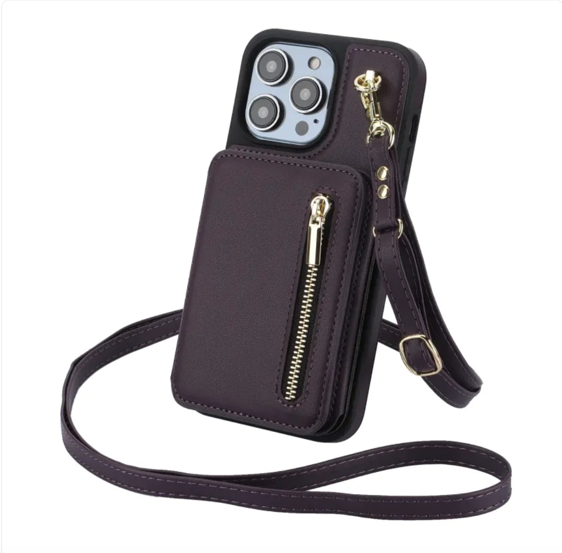 Crossbody Zip Wallet iPhone Case