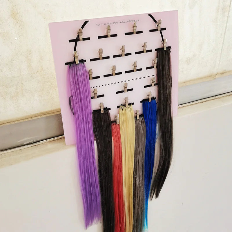 Hair Extension Display Rack with Clips