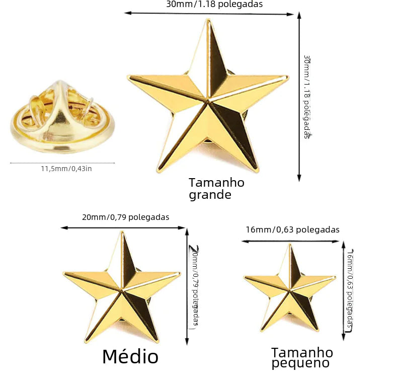 Chic Star Rivet Pins in Gold & Silver