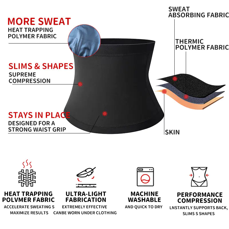 Men's Slimming Sweat Belt Sauna Waist Trainer