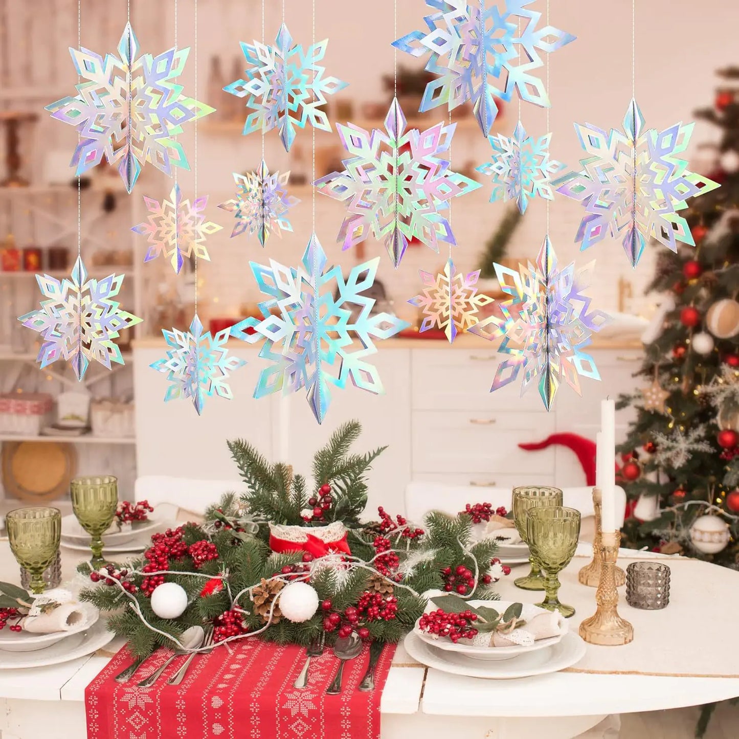 Festive Snowflake Party Ornaments