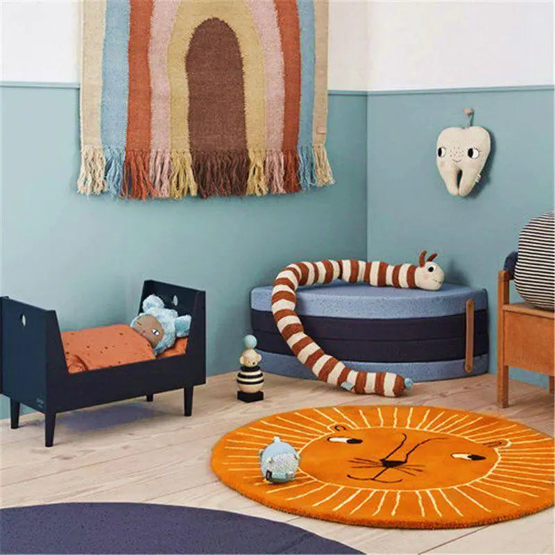 Plush Cartoon Style Round Rug
