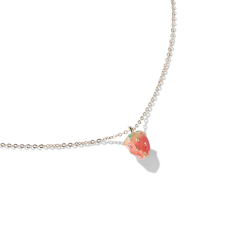 Strawberry Necklace for Girls - Chic Minimalist Design