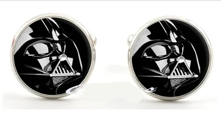 Men's Elegant Black Suit Cufflinks with Gemstones