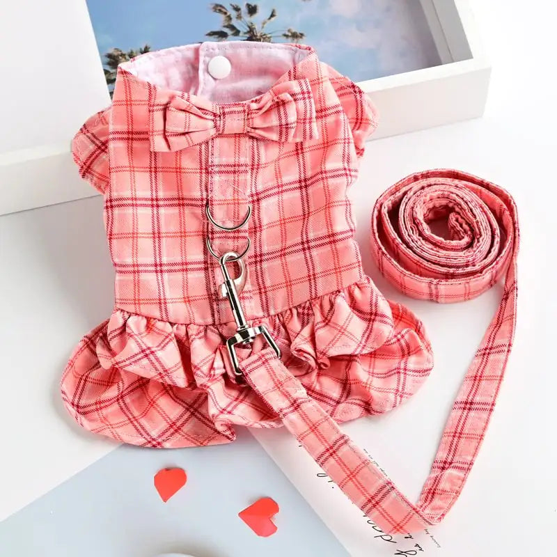 Pet Thin Waistcoat Skirt with Leash Attachment