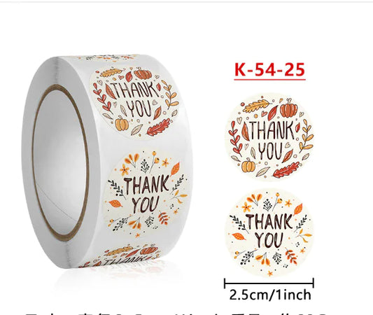 500pcs Floral Gratitude Stickers for Celebrations