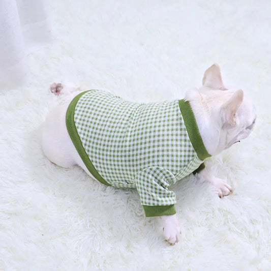 Fadou Plus Velvet Plaid Dog Sweater for Fall/Winter