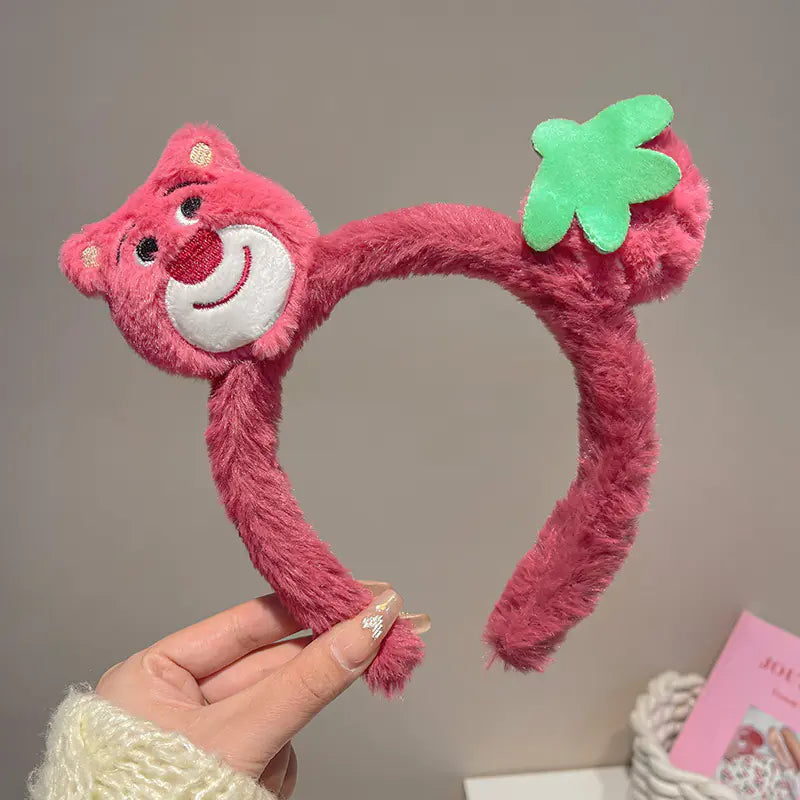 Chic Strawberry Bear Plush Headband