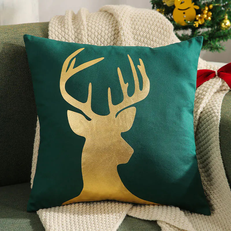 Festive Reindeer Christmas Pillow Cover 45x45 cm