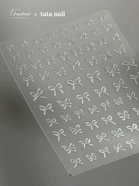 Elegant Crystal Bow Nail Decals