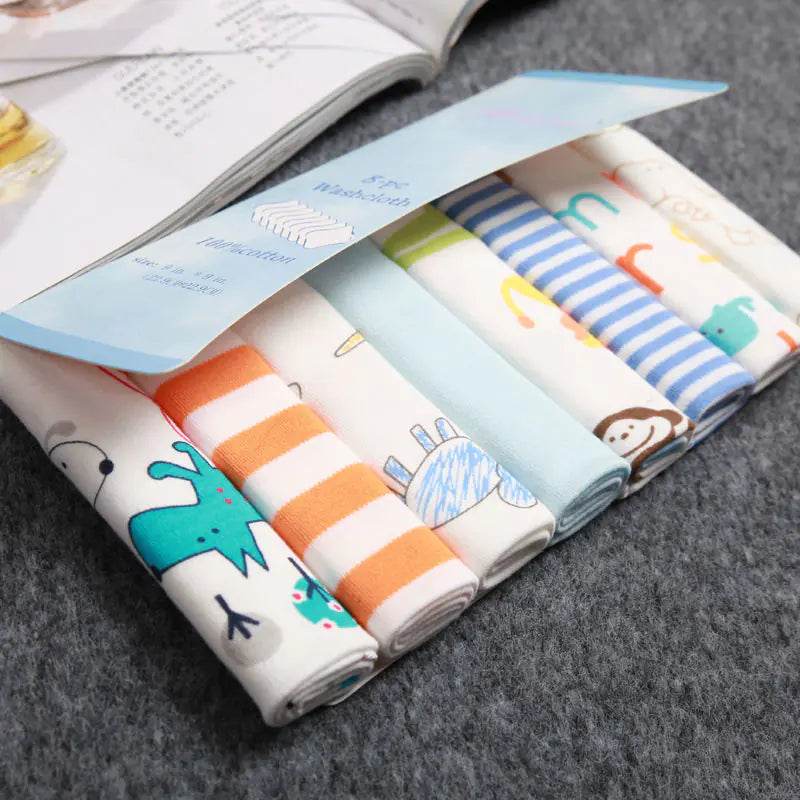 Infant Soft Cotton Gauze Towels - 8 Pack