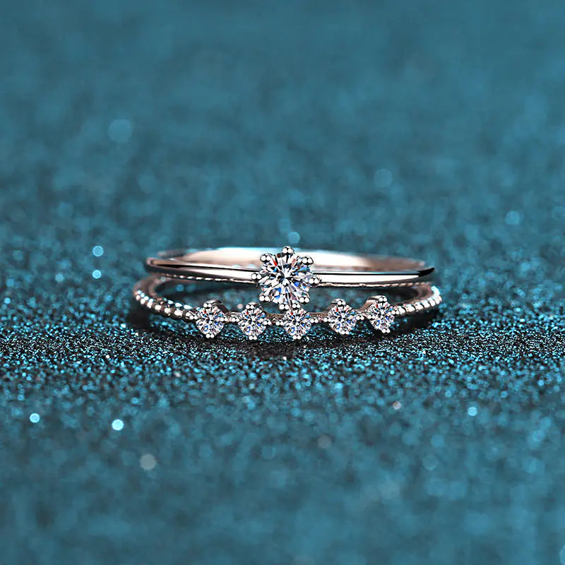 Sterling Silver Moissanite Love Band