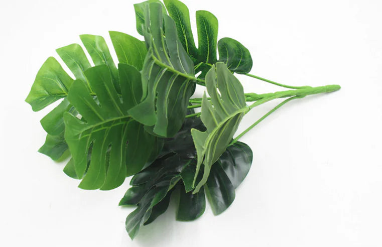 Modern Faux Monstera - 9-Leaf Decor Plant