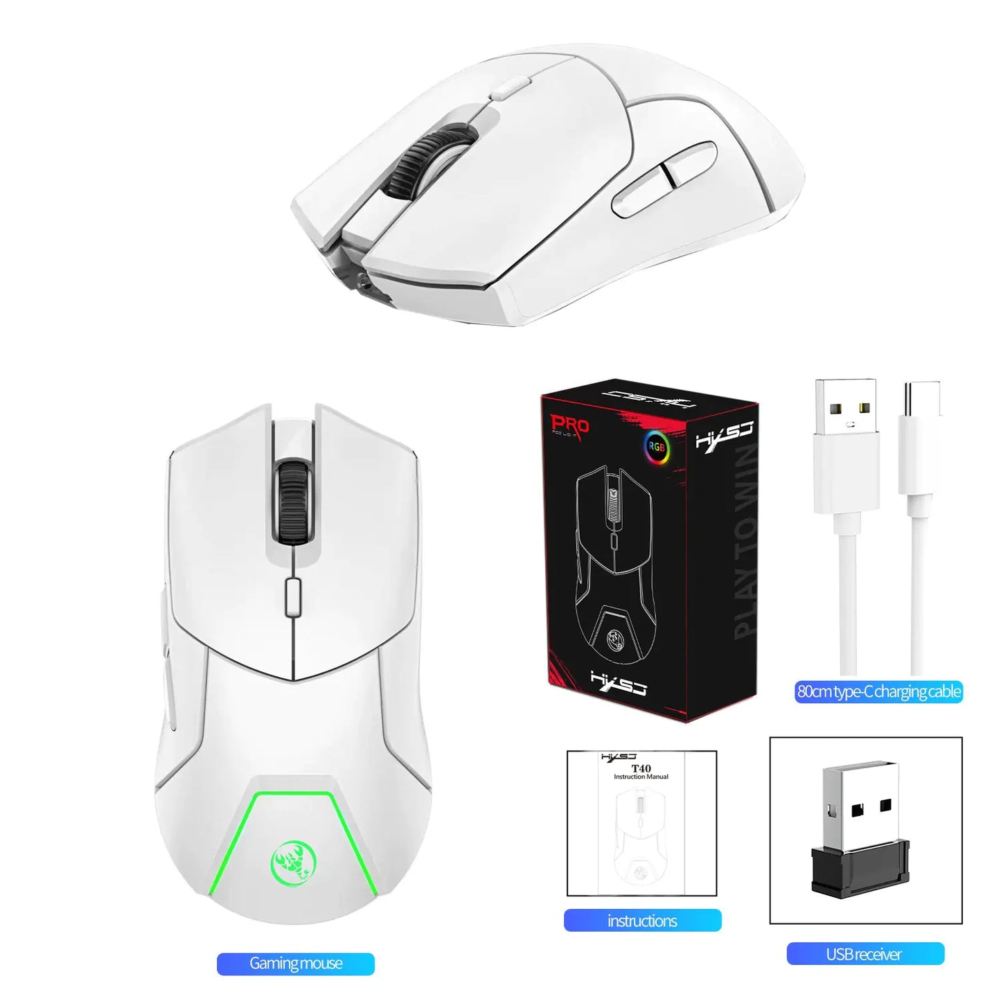 HXSJ Silence+ 4000DPI Wireless Gaming Mouse