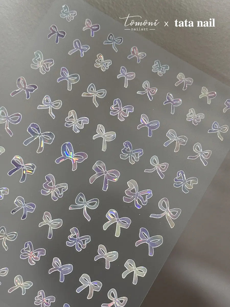 Elegant Crystal Bow Nail Decals